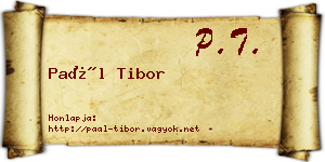 Paál Tibor névjegykártya