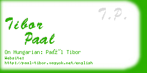 tibor paal business card